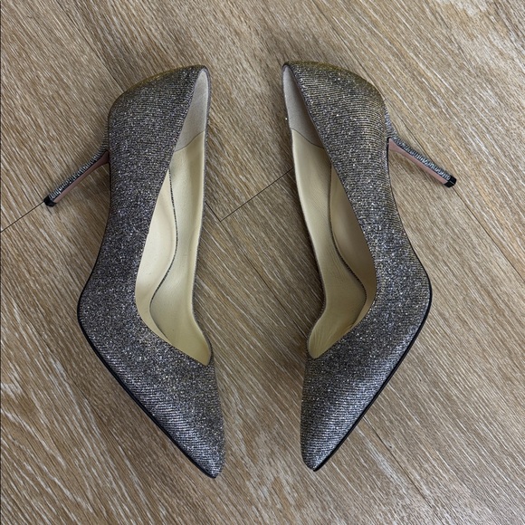 Sarah Flint Perfect Pump 85 Gunmetal Lame Glittered Iridescent Metallic Heels - Picture 9 of 14